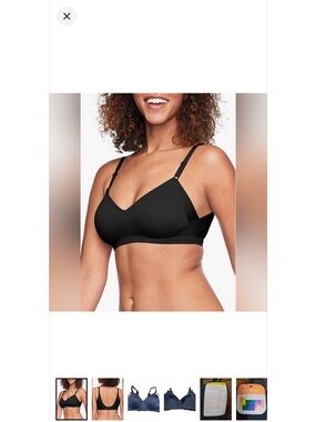 Warners No Side Effects black wireless light pad bra Sz 38B
